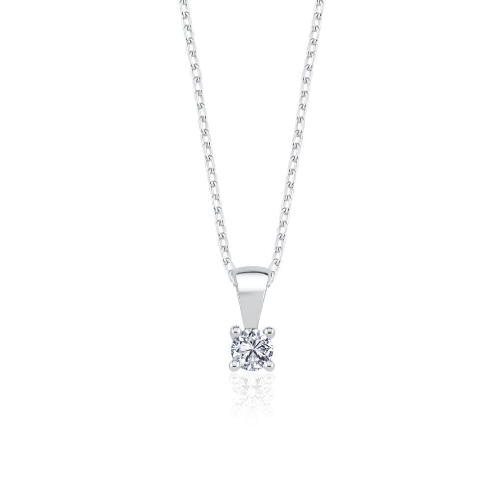 0.20 Carat CZ Sparkling Touch Diamond 925 Sterling Silver Necklace